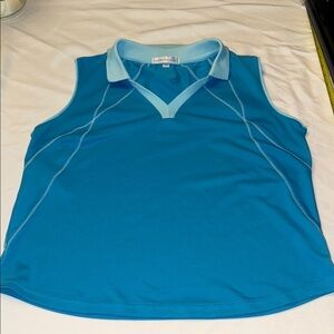 Blue Sleeveless Polo Tank Top
